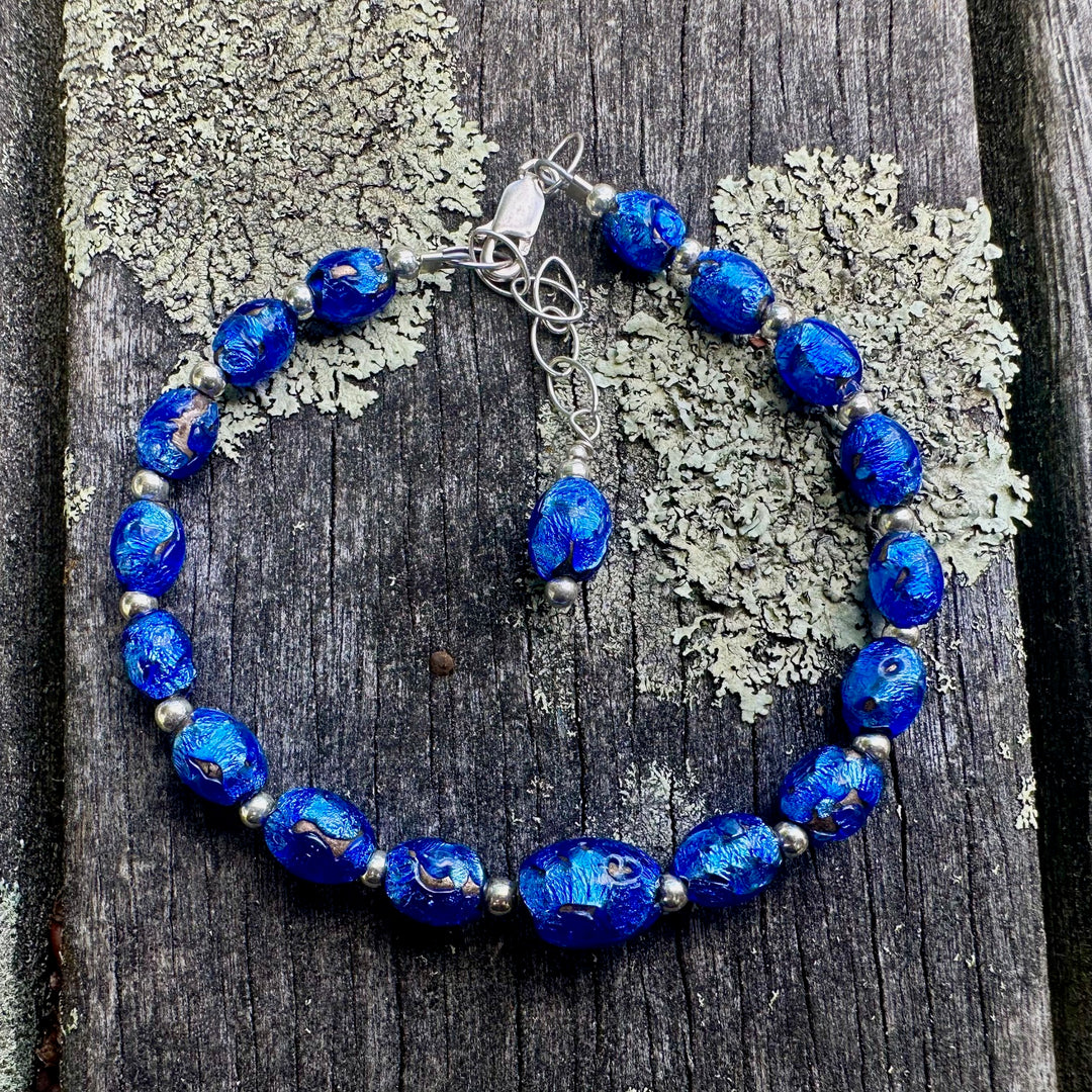 Vintage czech foil glass bracelet