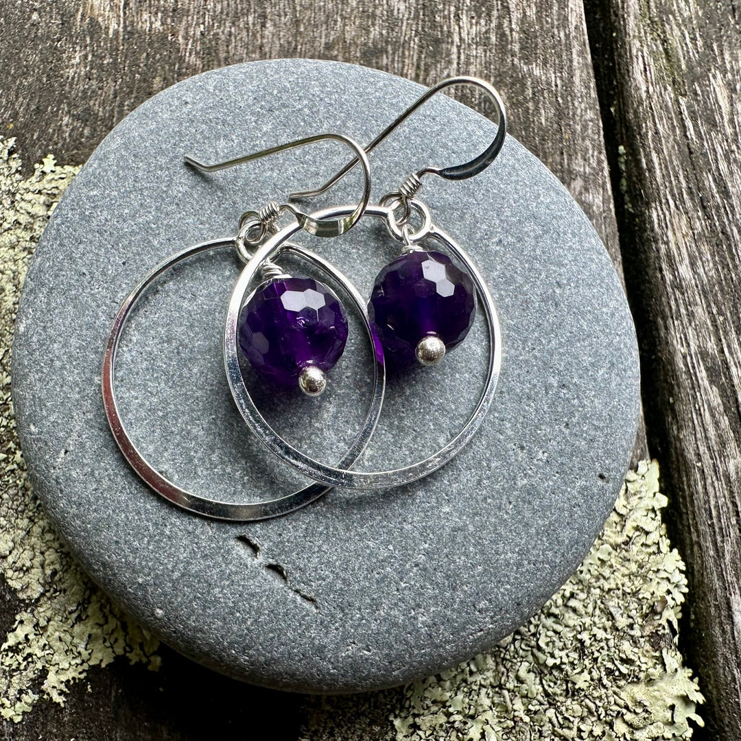 amethyst rich cut earrings