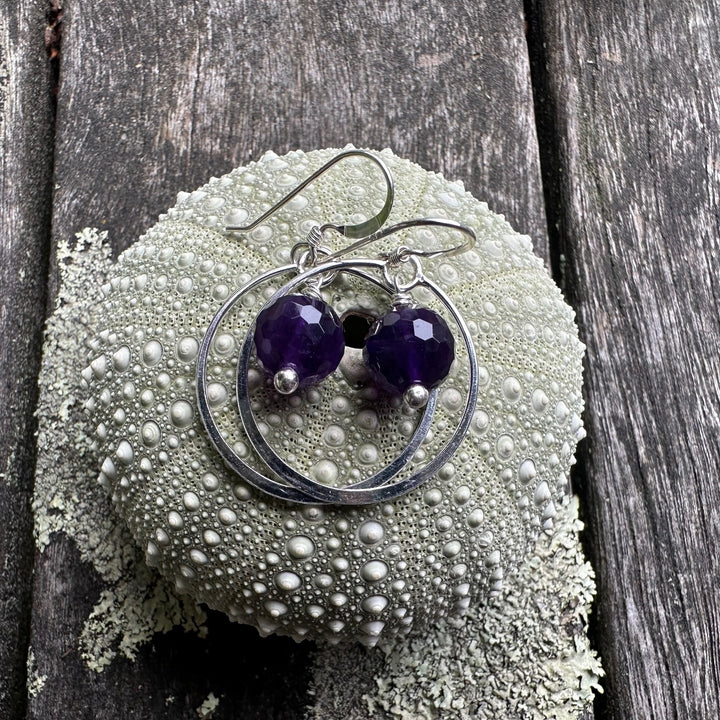 amethyst rich cut earrings