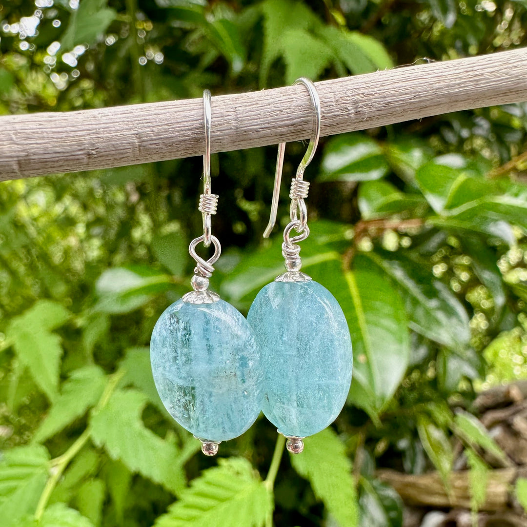 faceted aquamarine earrings