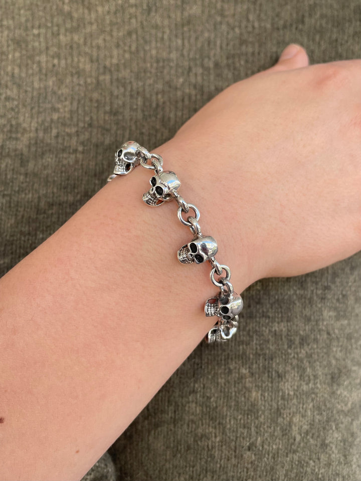 sterling silver skull bracelet