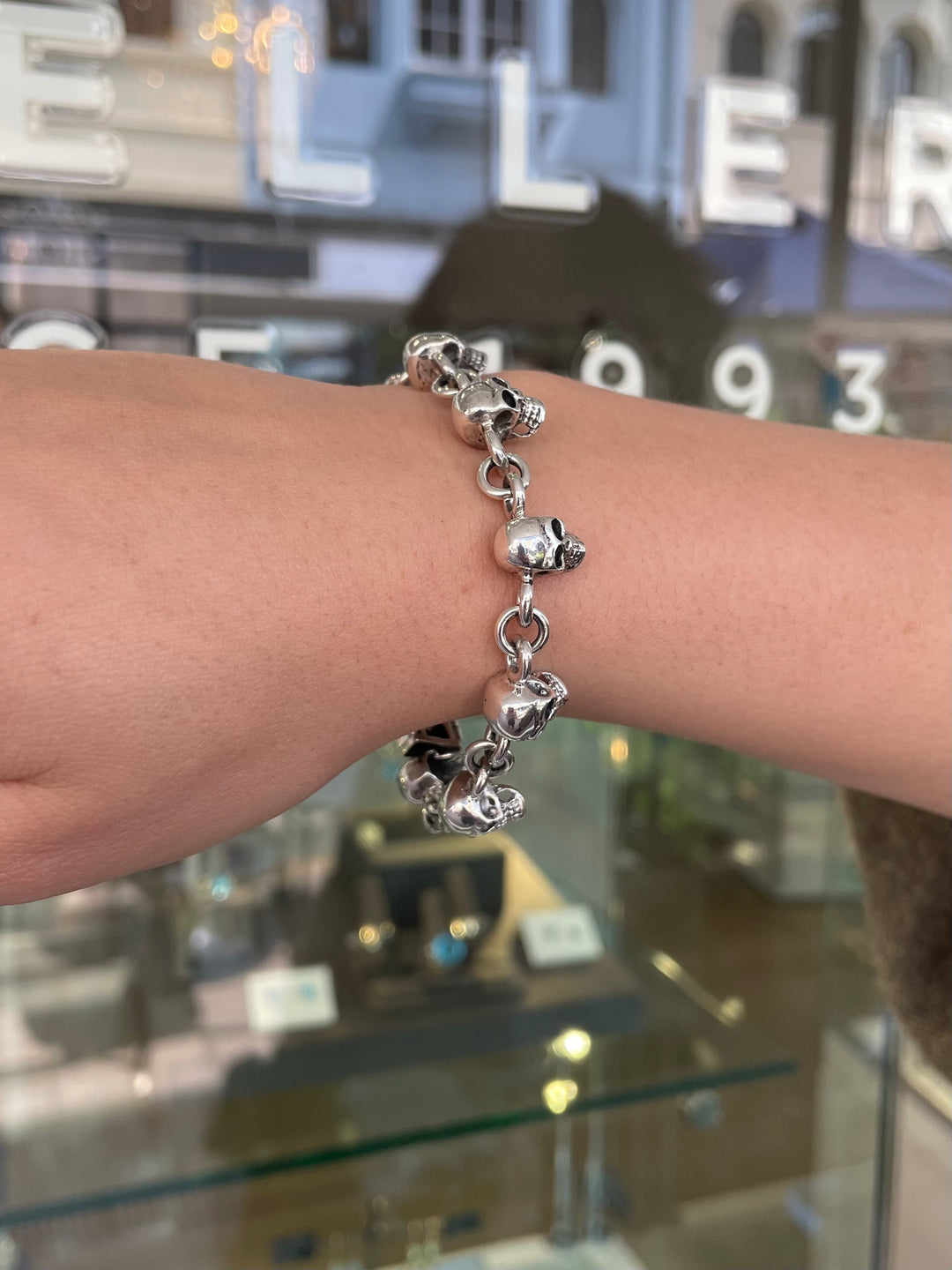 sterling silver skull bracelet