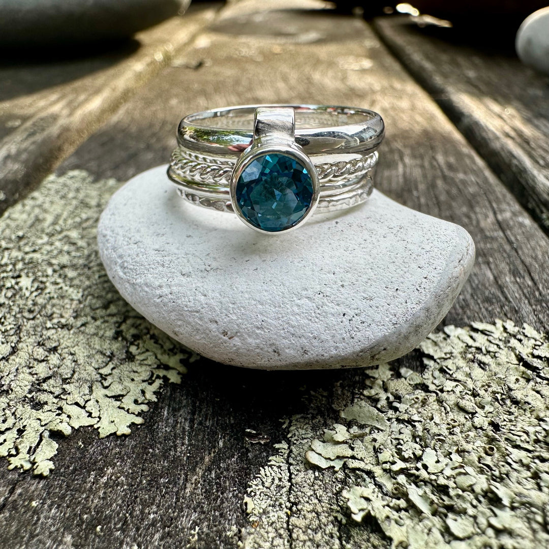 swiss blue topaz fine unity ring