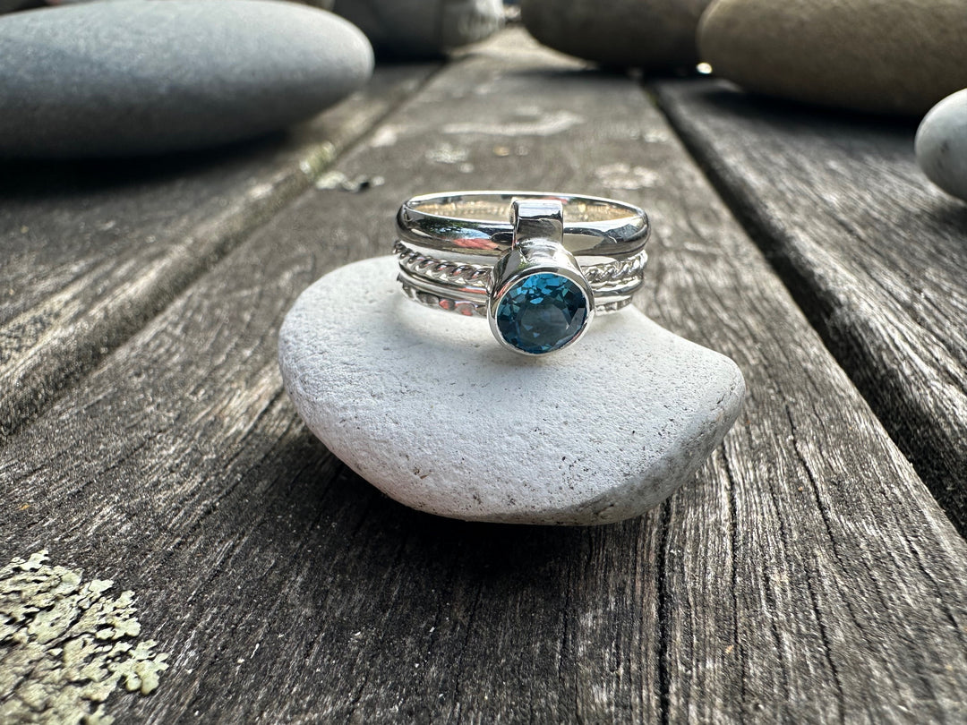 swiss blue topaz fine unity ring