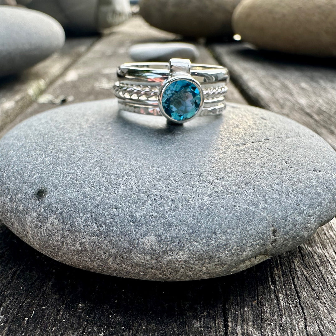 swiss blue topaz fine unity ring