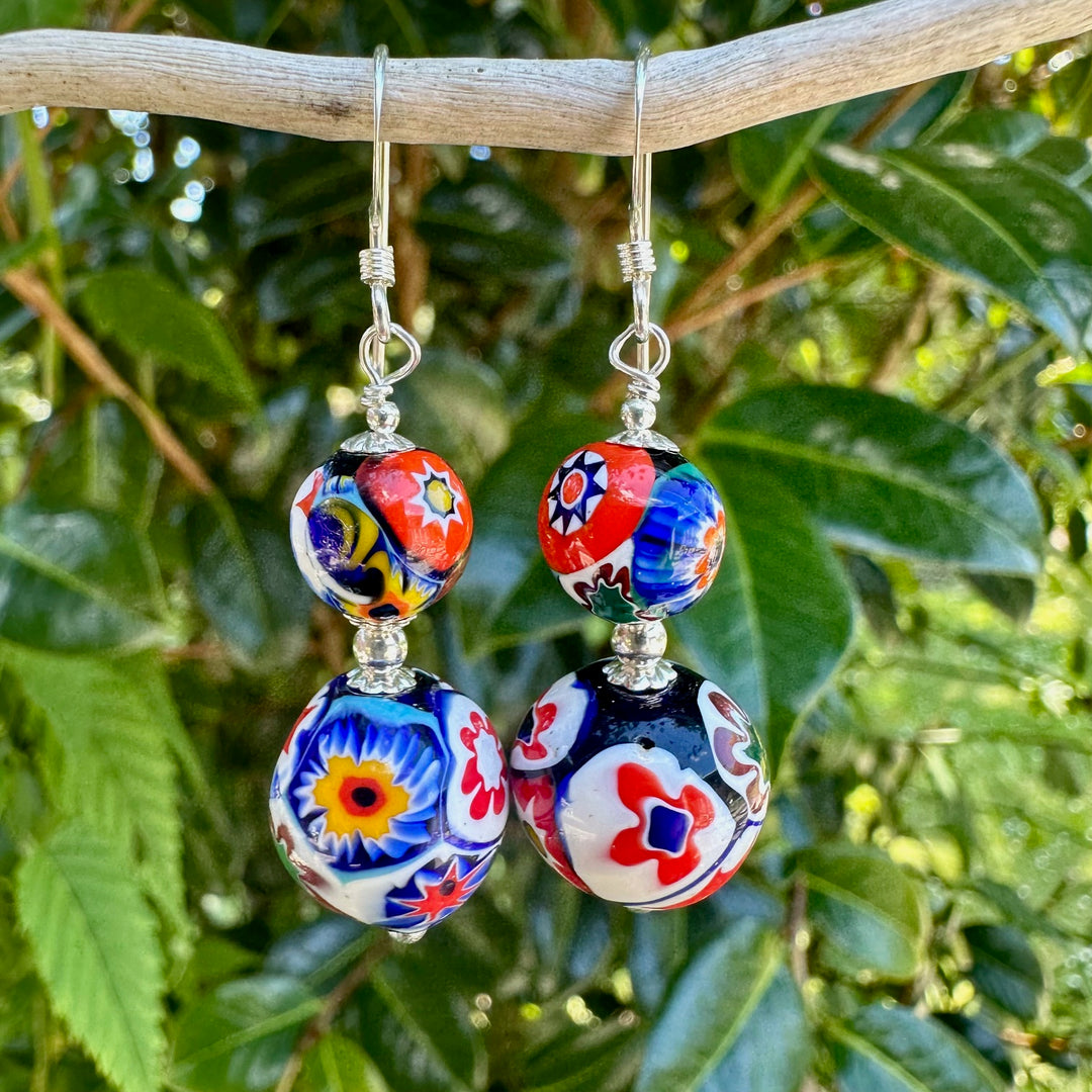 Vintage millefiori earrings