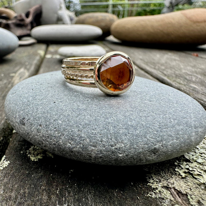 3.3ct rose cut citrine fine unity ring