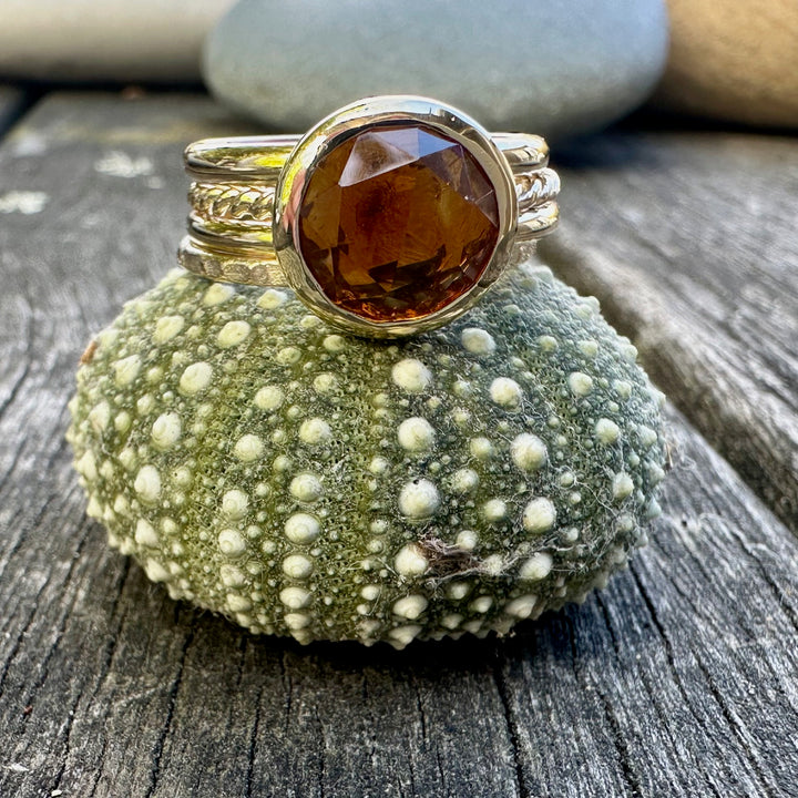 3.3ct rose cut citrine fine unity ring