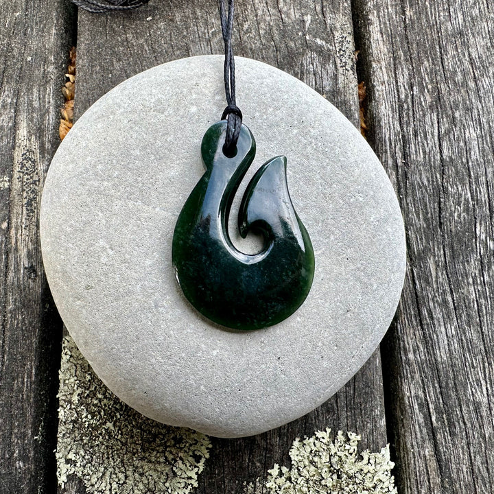 dark New Zealand greenstone matau