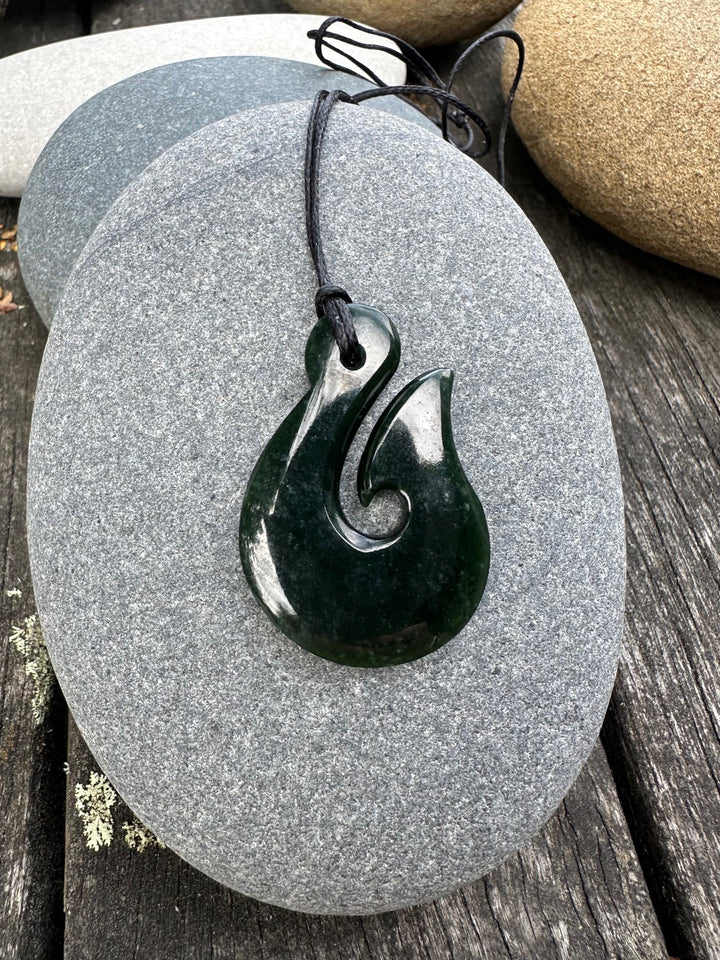 dark New Zealand greenstone matau