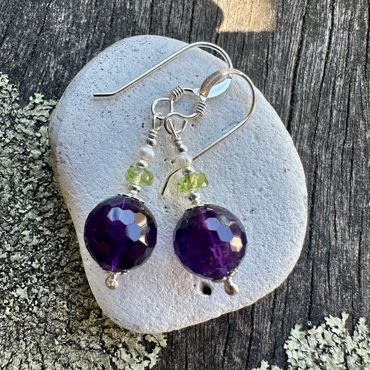Amethyst & peridot earrings