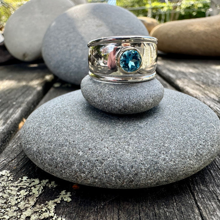 Swiss blue topaz Bella ring