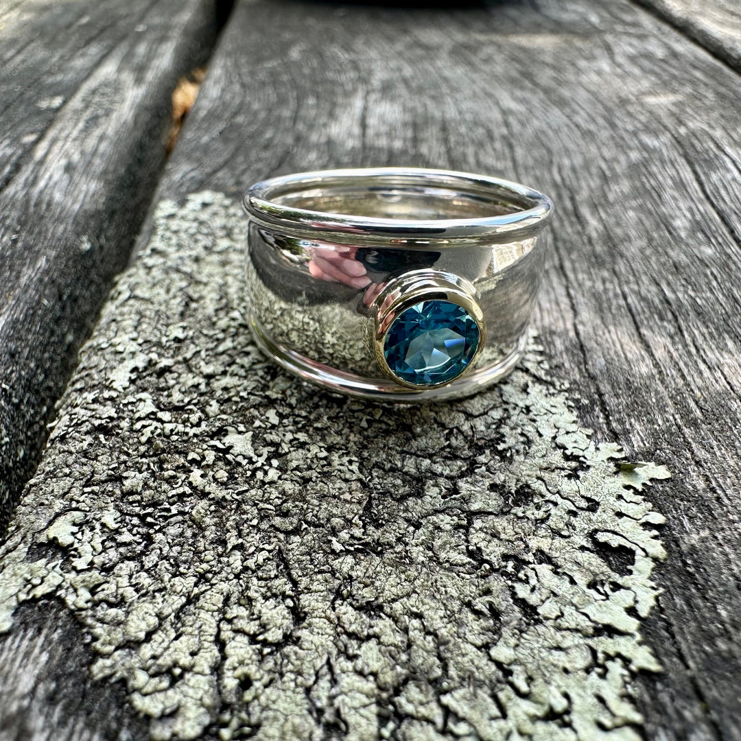 Swiss blue topaz Bella ring