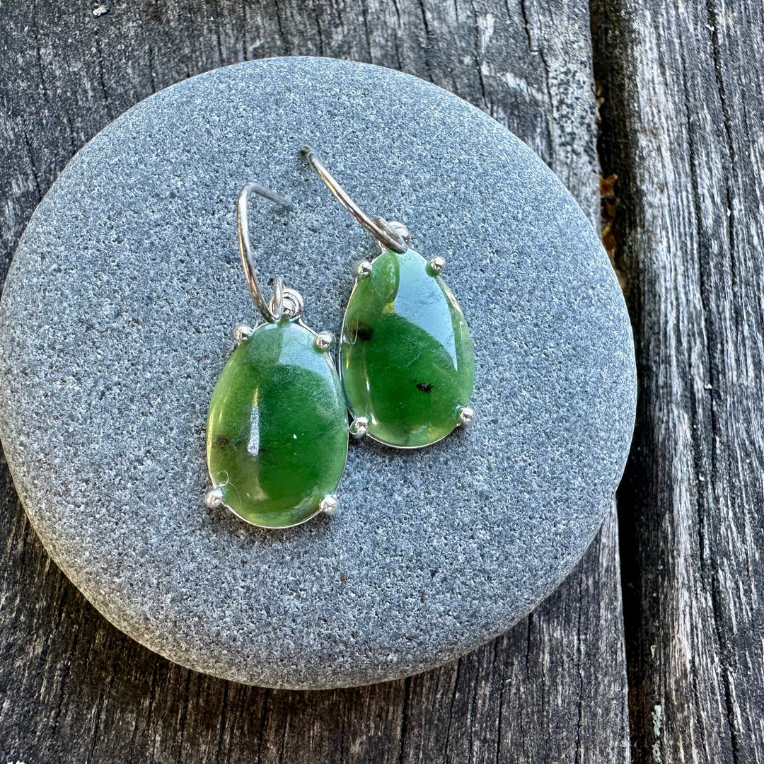 sterling silver claw set drop earrings