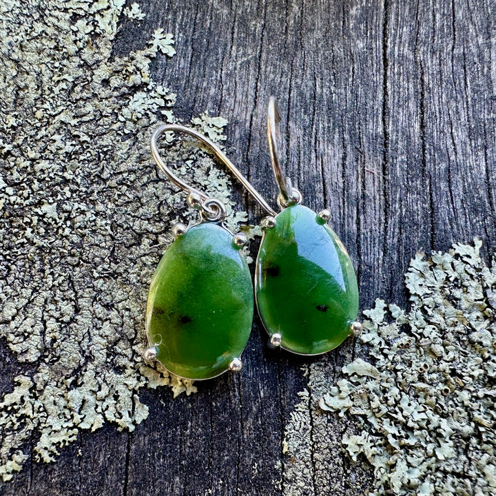 sterling silver claw set drop earrings