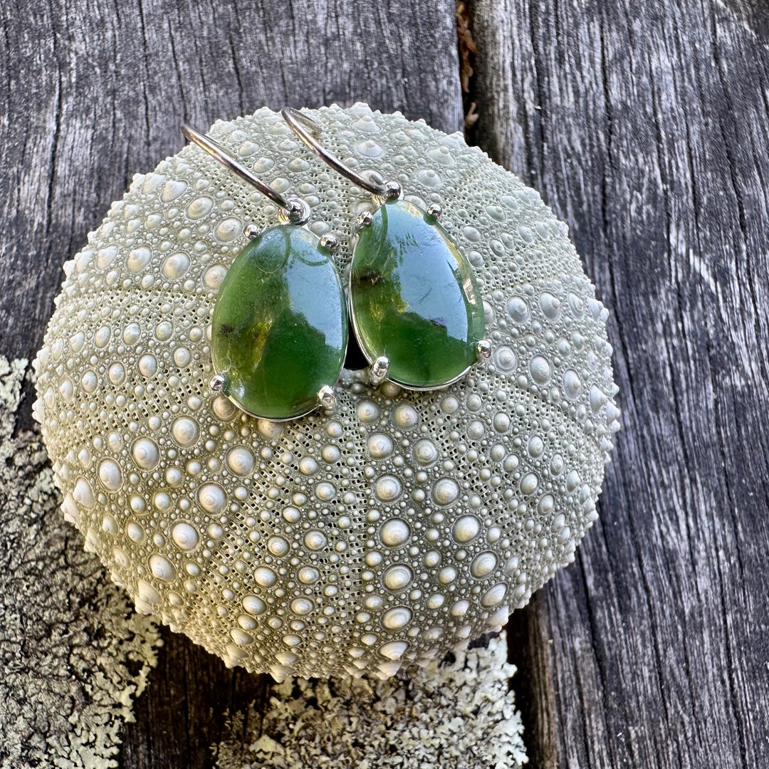 sterling silver claw set drop earrings