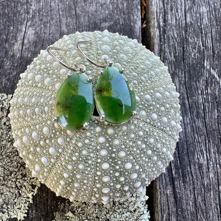 sterling silver claw set drop earrings