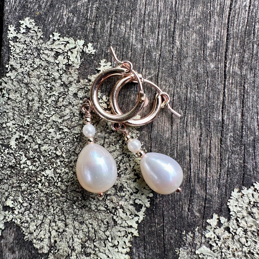 White freshwater pearl drops