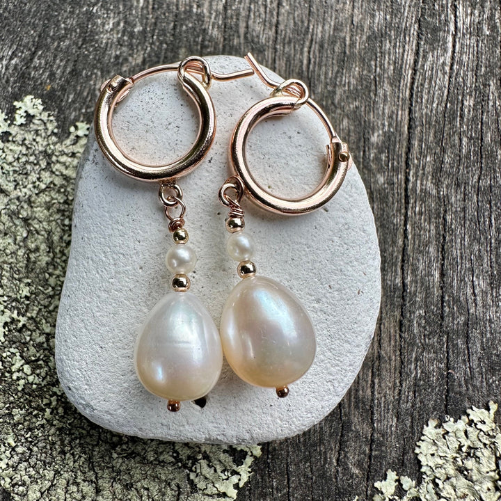 White freshwater pearl drops