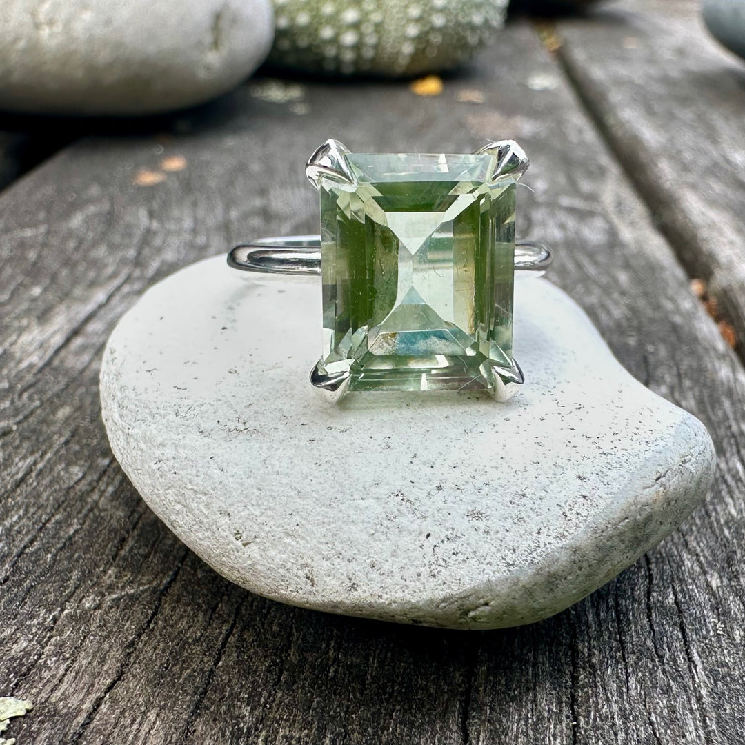 Prasiolite Ouruhia ring