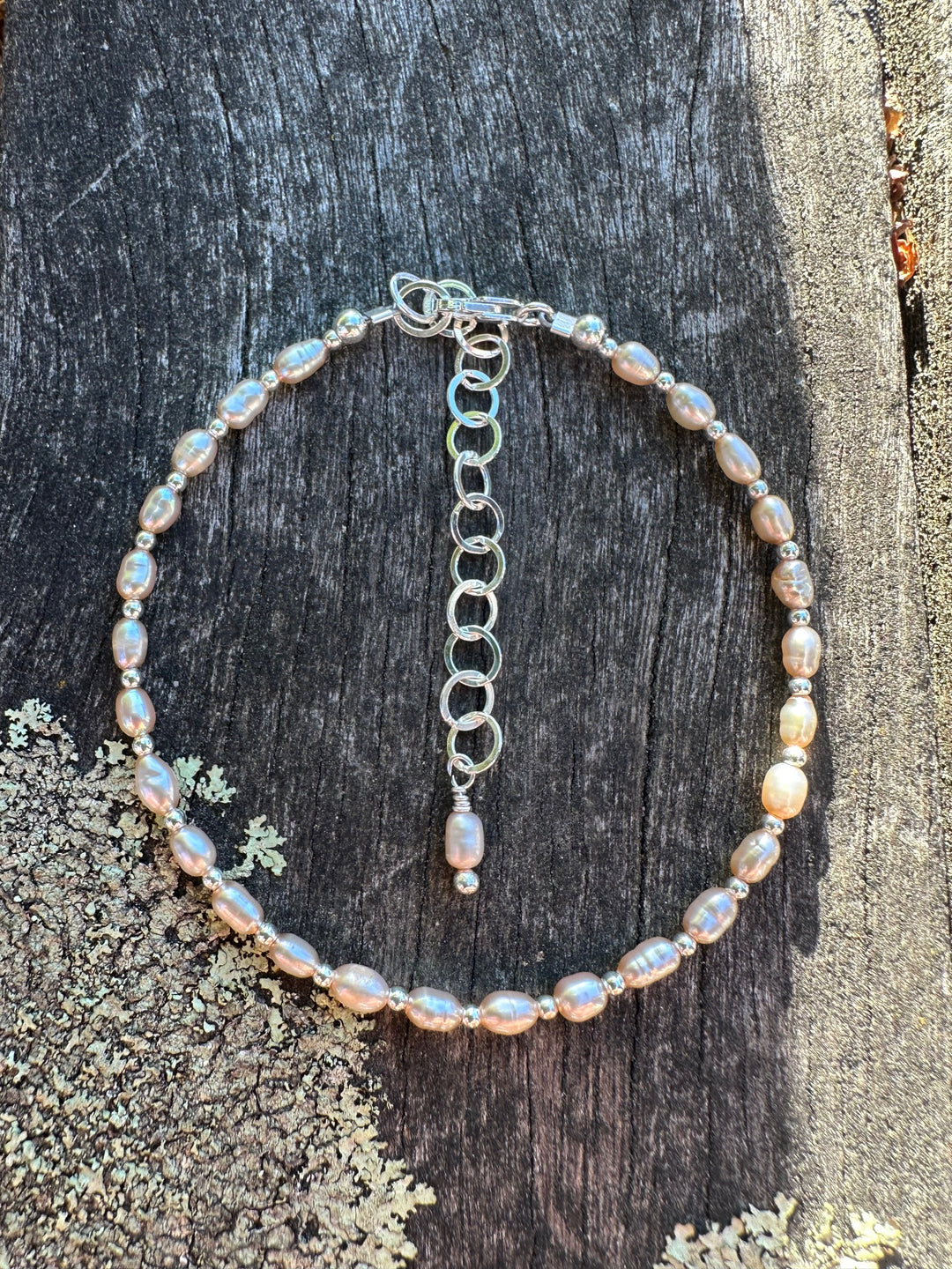 Pale pink rice pearls