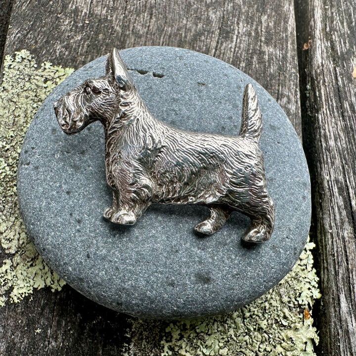Vintage sterling silver scottie brooch