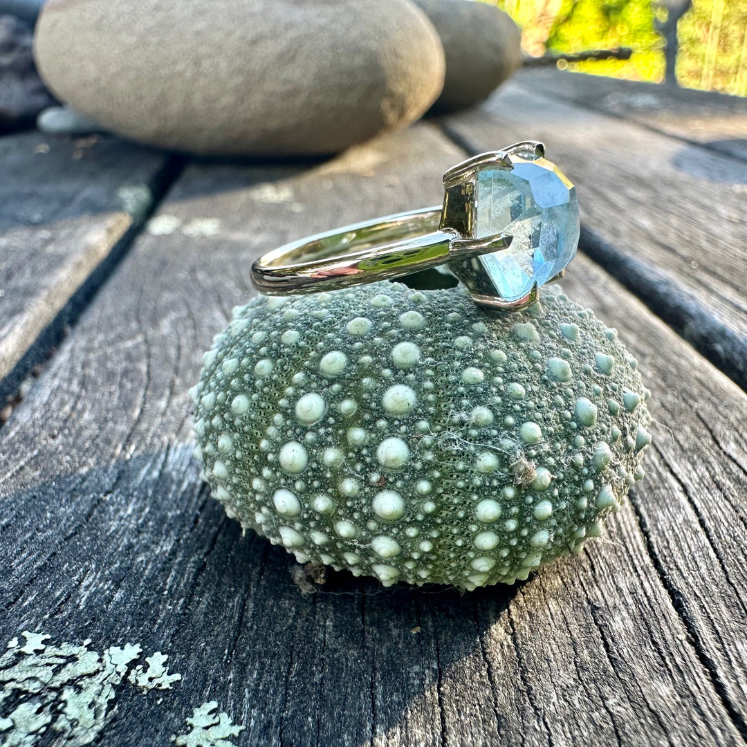 3.88ct Freeform aquamarine ring