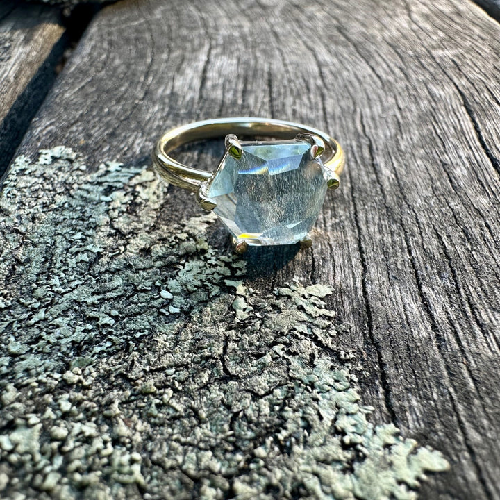3.88ct Freeform aquamarine ring