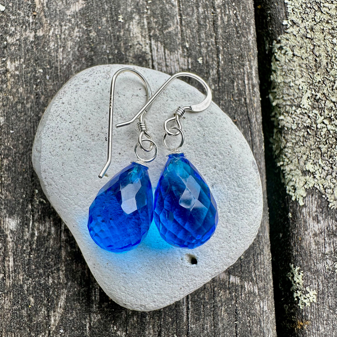 Swiss Blue topaz drops large