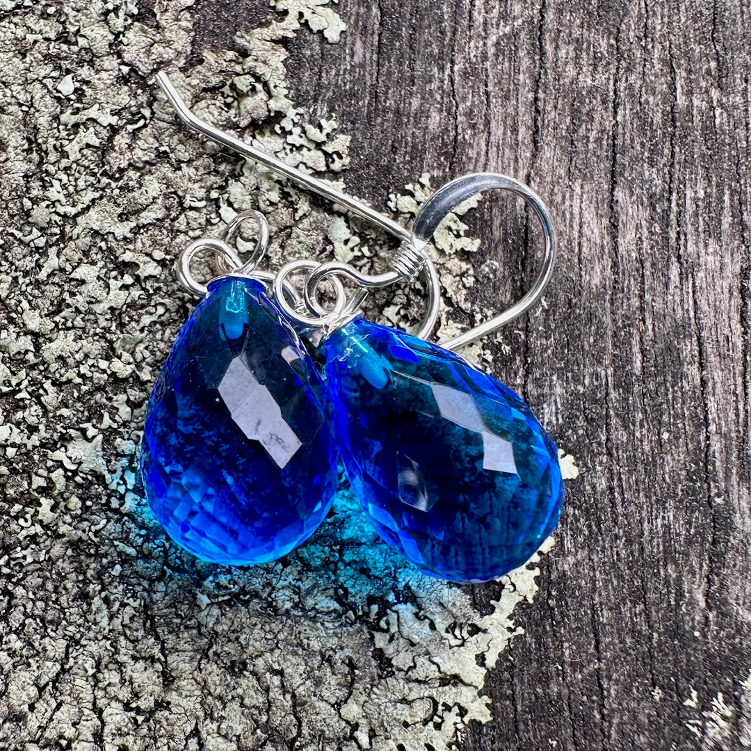Swiss Blue topaz drops large