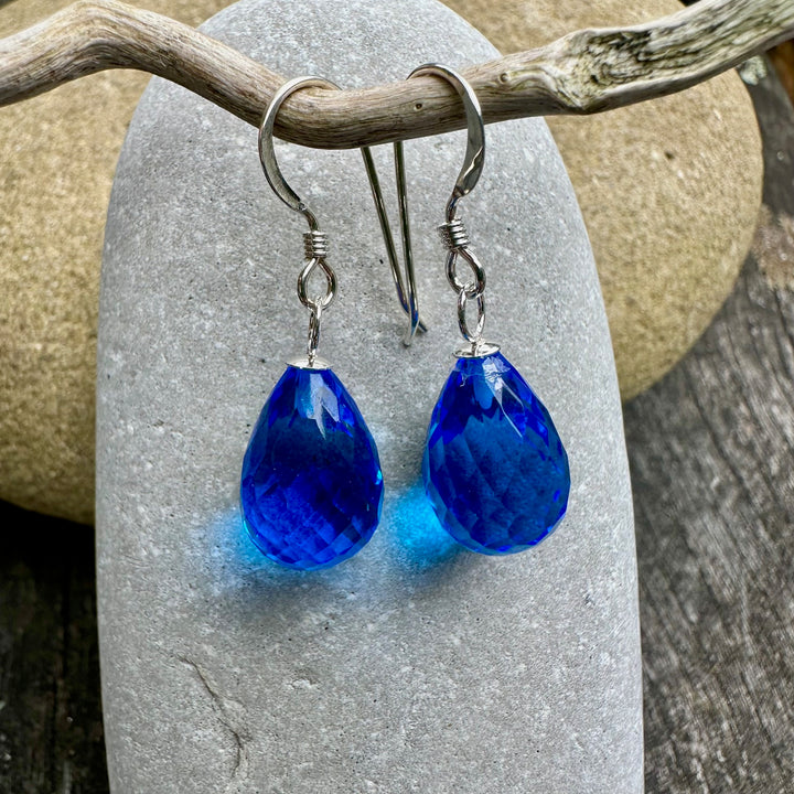 Swiss Blue topaz drops large