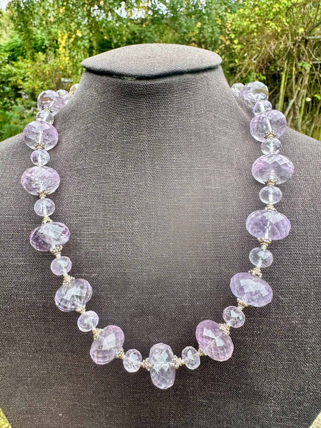 Faceted amethyst rondel necklace