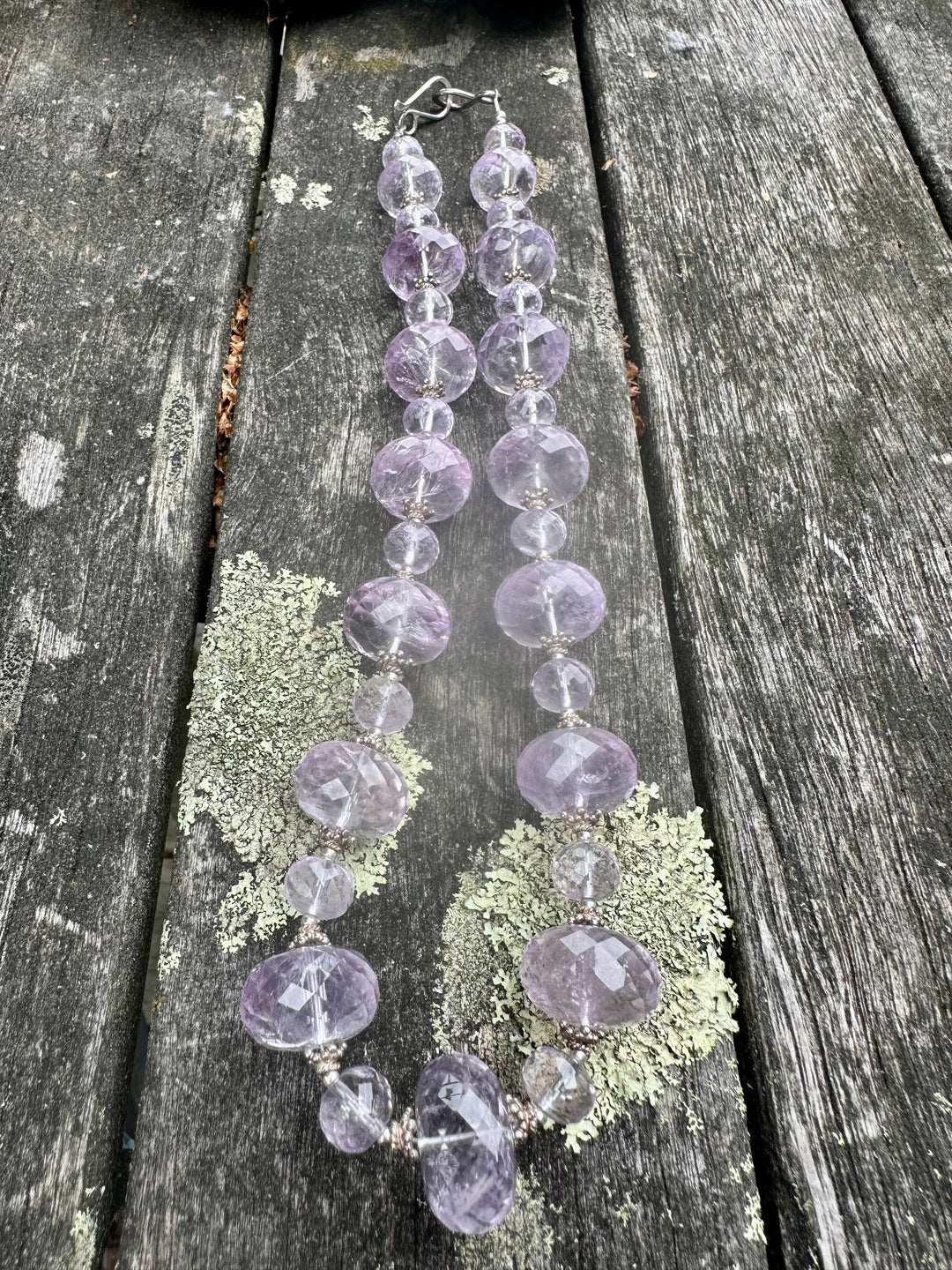 Faceted amethyst rondel necklace