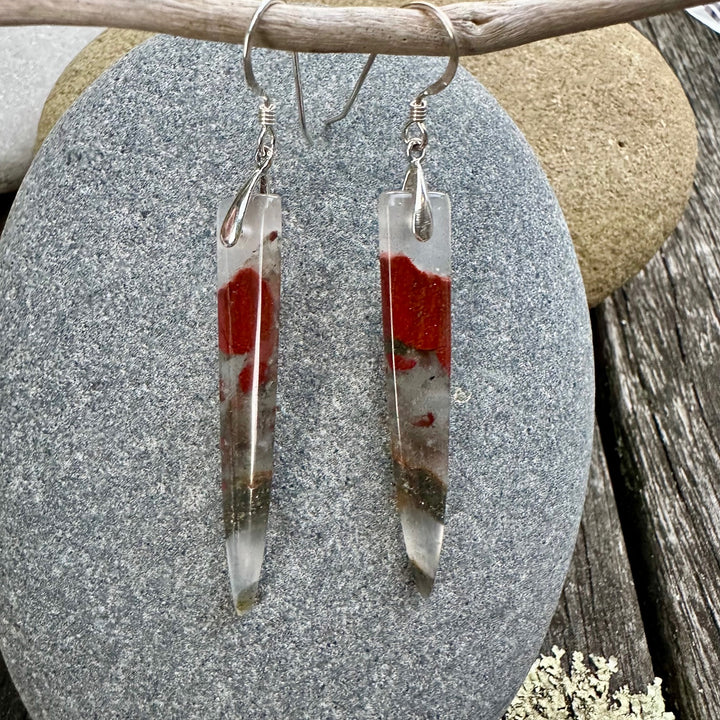 bloodstone dagger drop earrings