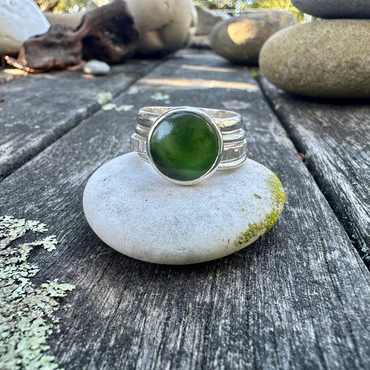 New Zealand greenstone Unity ring