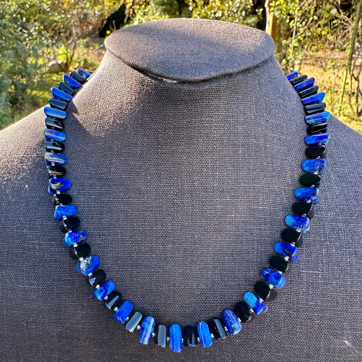 Lapis Lazuli & black onyx necklace