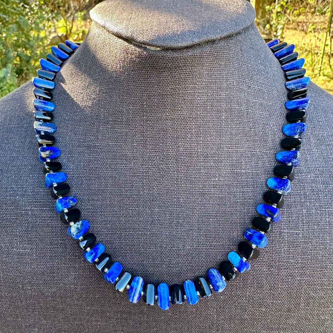 Lapis Lazuli & black onyx necklace
