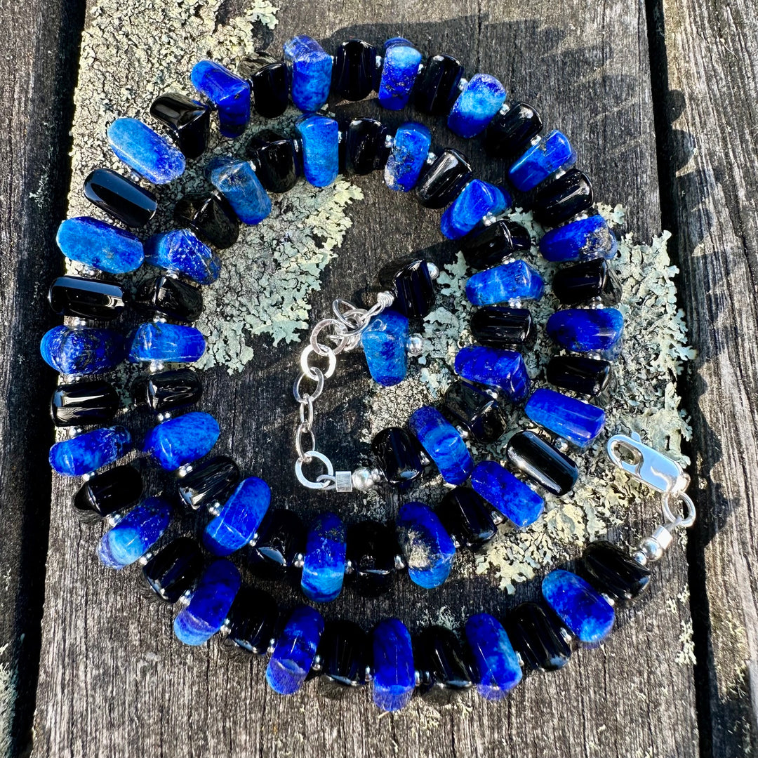 Lapis Lazuli & black onyx necklace