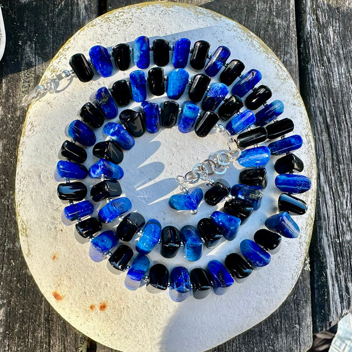 Lapis Lazuli & black onyx necklace