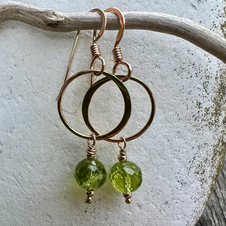 Faceted peridot earrings