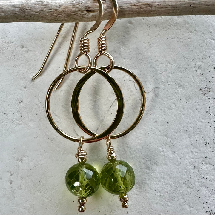 Faceted peridot earrings
