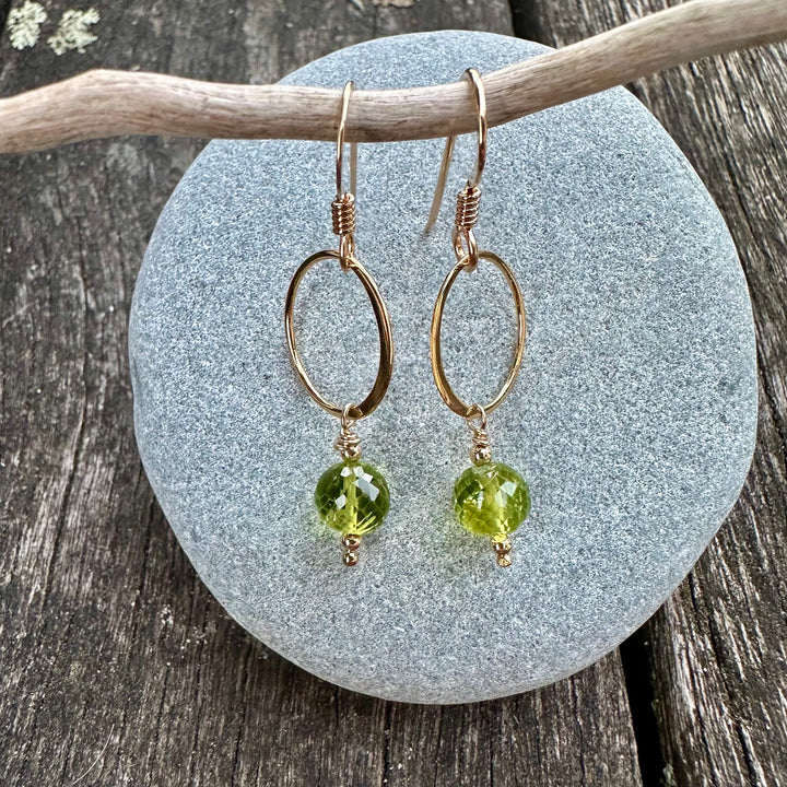 Faceted peridot earrings