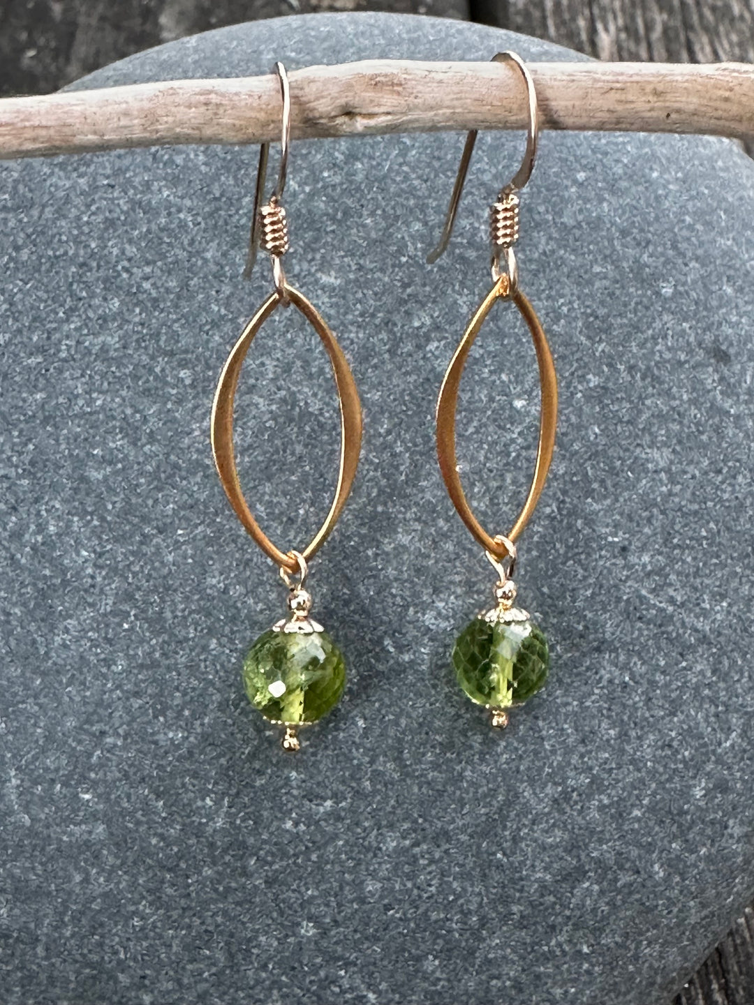 Faceted peridot earrings