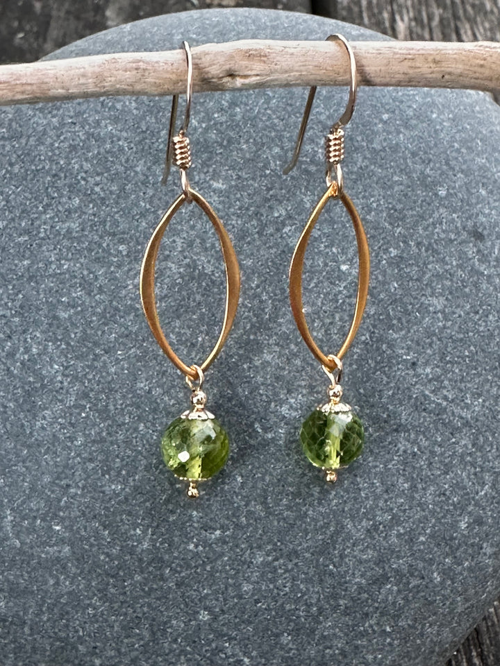 Faceted peridot earrings