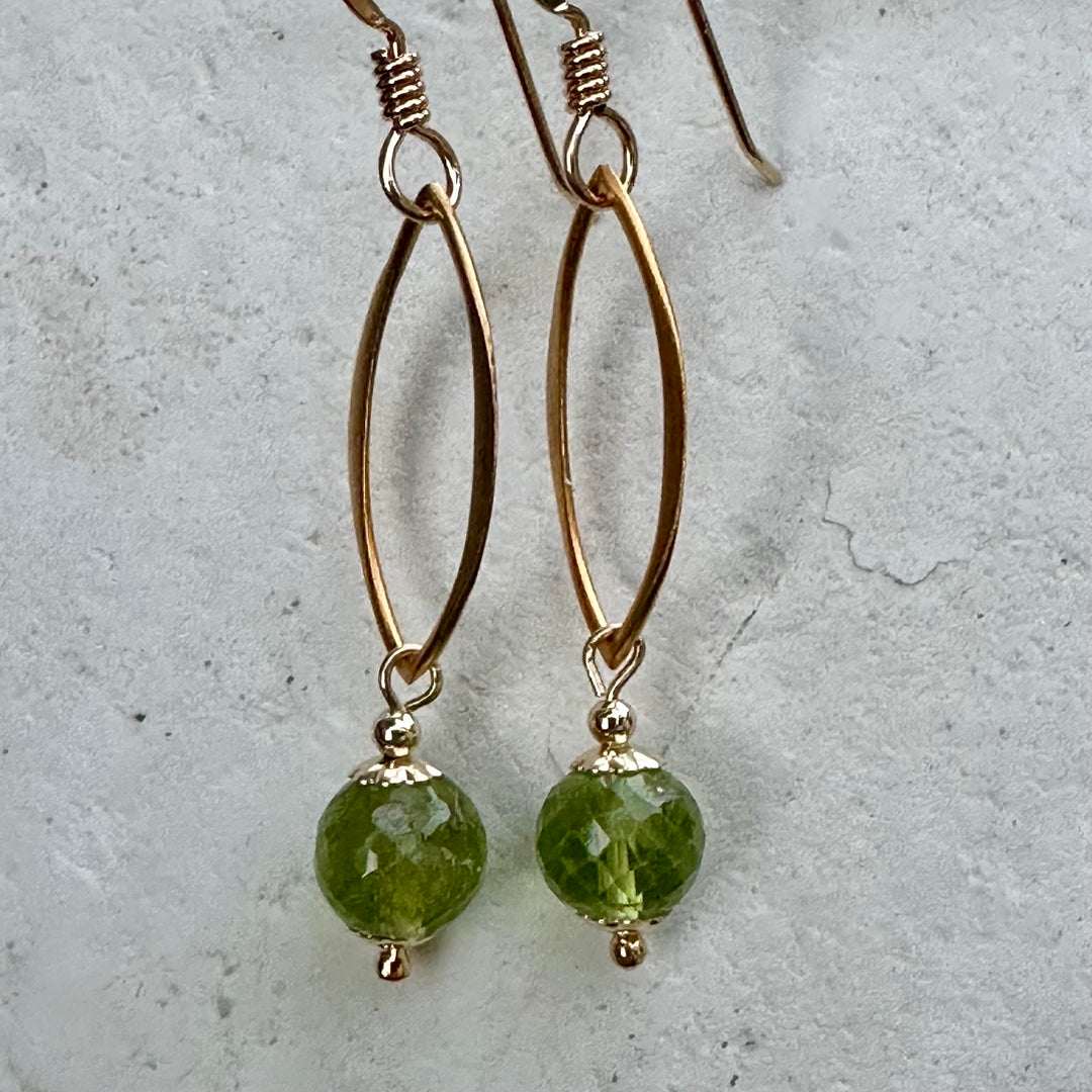 Faceted peridot earrings