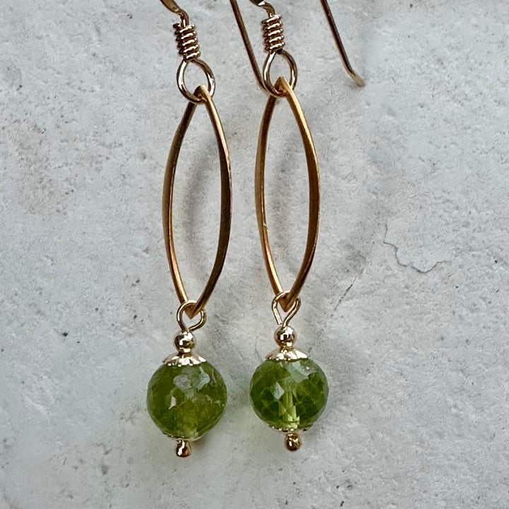 Faceted peridot earrings