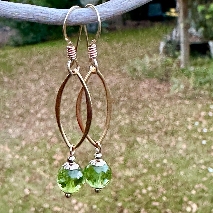 Faceted peridot earrings