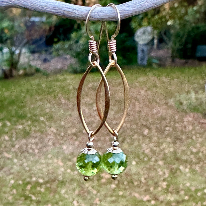 Faceted peridot earrings