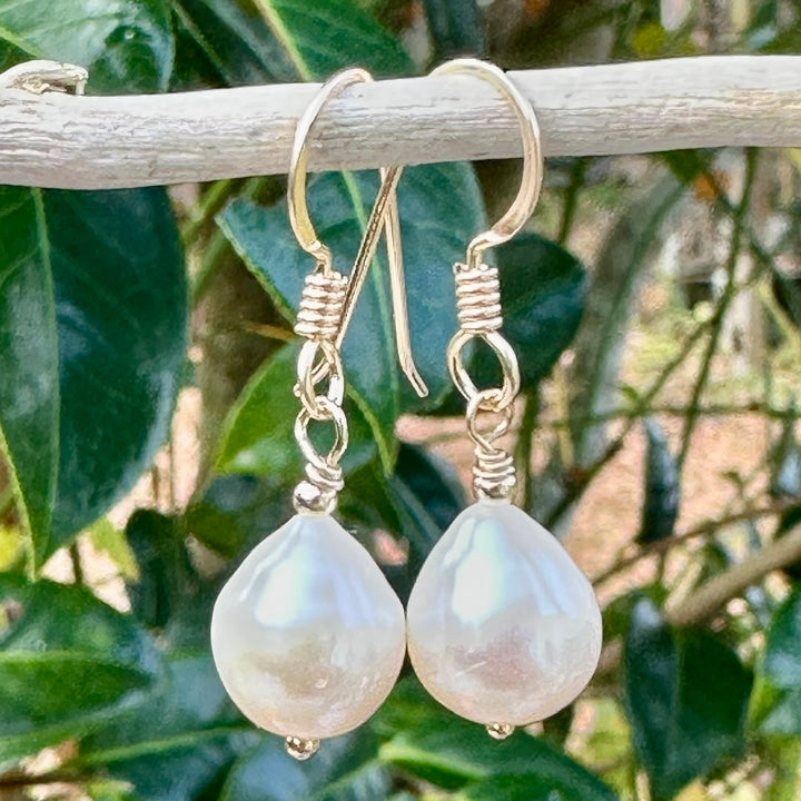 small  freshwater pearl drop earrings