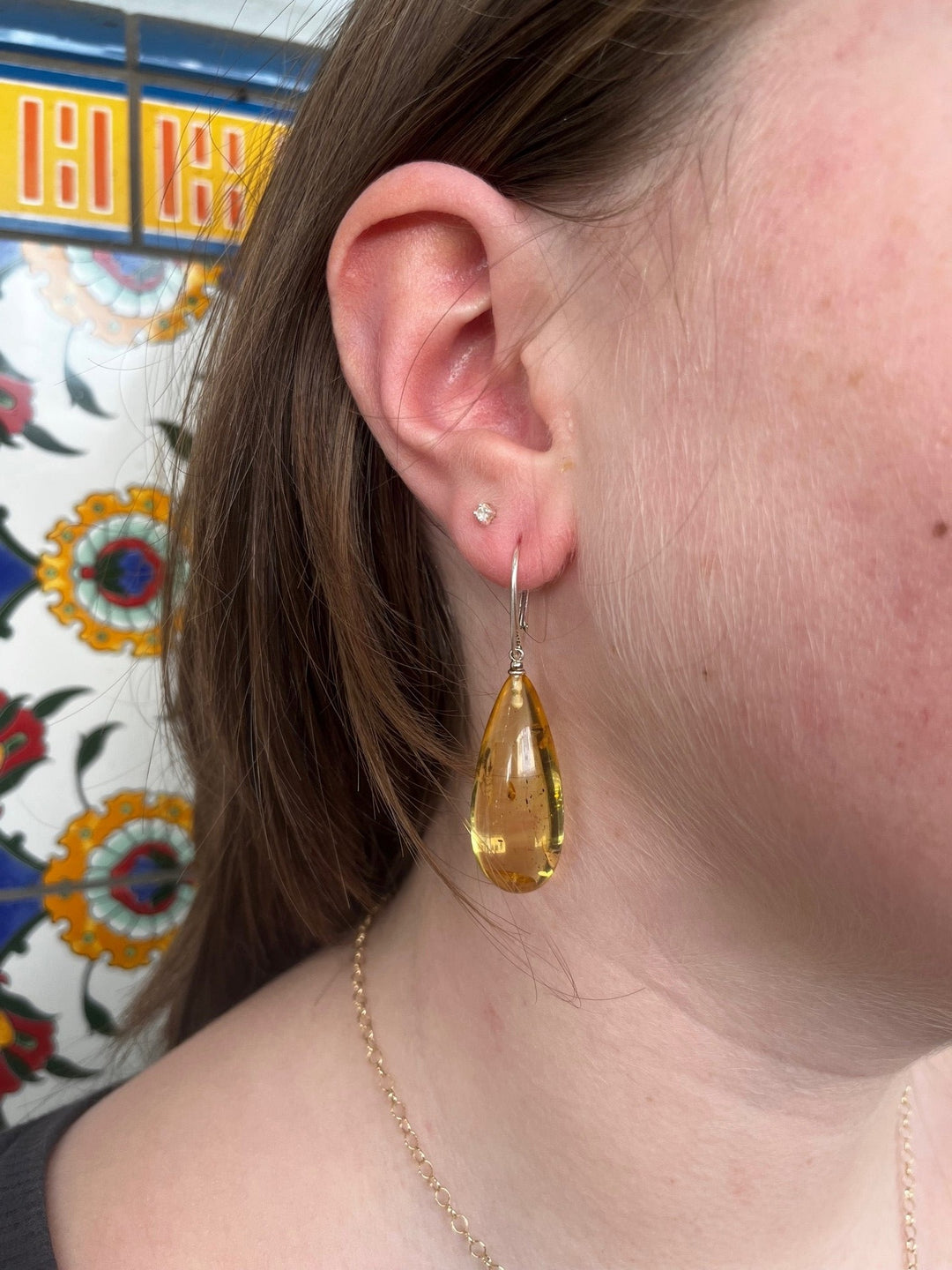 Lemon Baltic Amber earrings